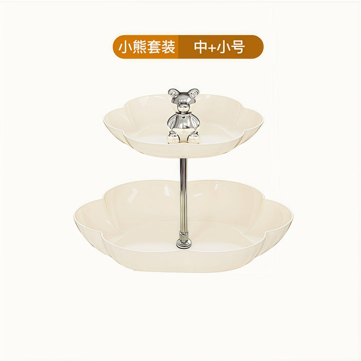 花型多层果盘小熊套装家用塑料PP糖果盘干果盘水果盘零食坚果甜品