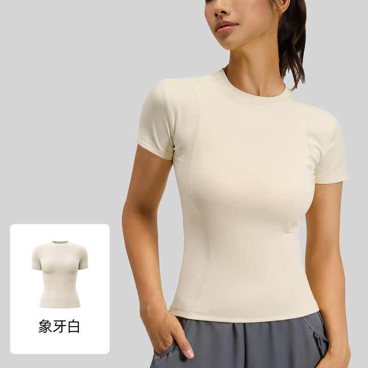 聚衣堂春夏修身运动短袖T恤瑜伽服上衣女健身紧身跑步瑜伽短袖