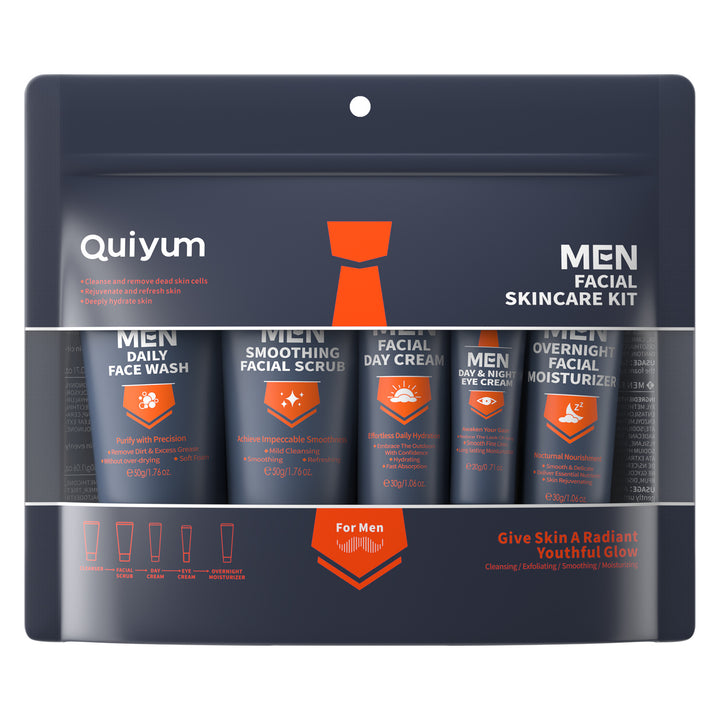QUIYUMMen's Skincare Set 5 Hydrating Moisturizing Cleanse Face