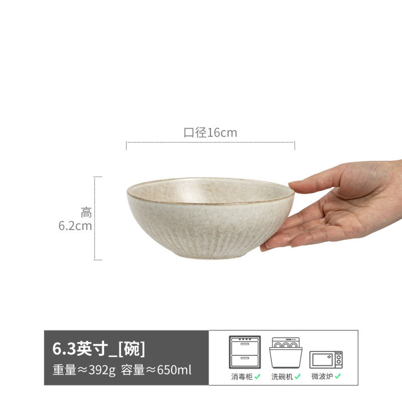 Vintage Bowl Japanese Style Ceramic Bowl Bowl Home Bowl Bowl Tableware Light Luxury Premium Design Bowl Bowl