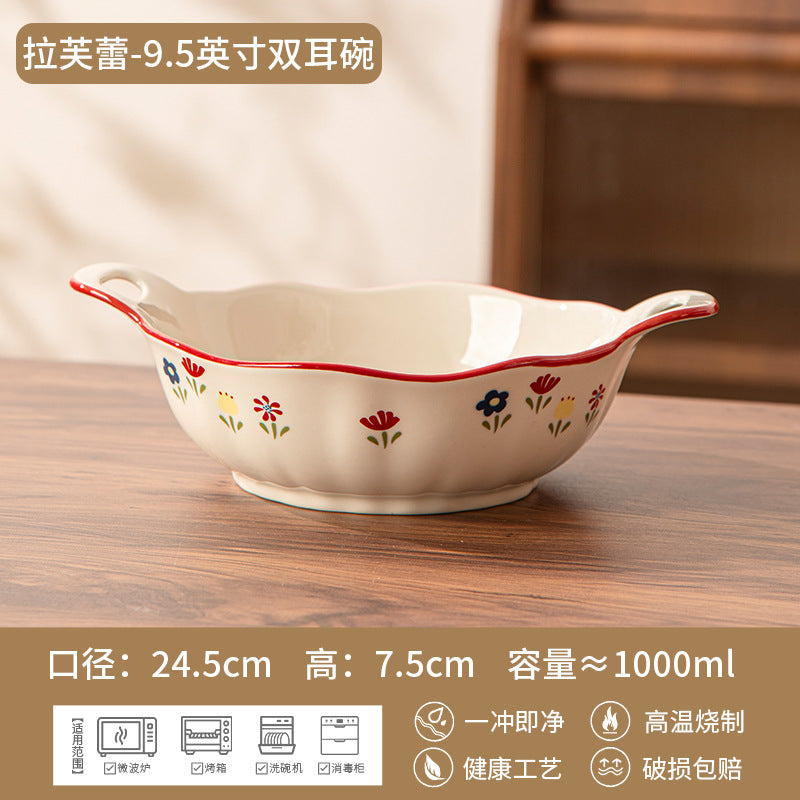 新款碗碟套装高颜值陶瓷结婚新婚礼品餐具碗家用小清新釉中彩餐具