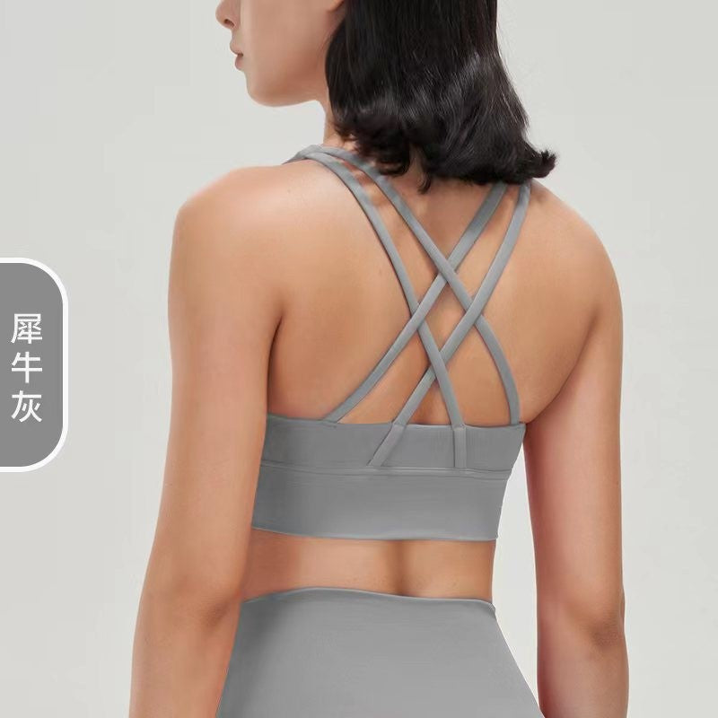 运动内衣女跑步防震秋季外穿美背健身bra背心专业训练瑜伽服文胸