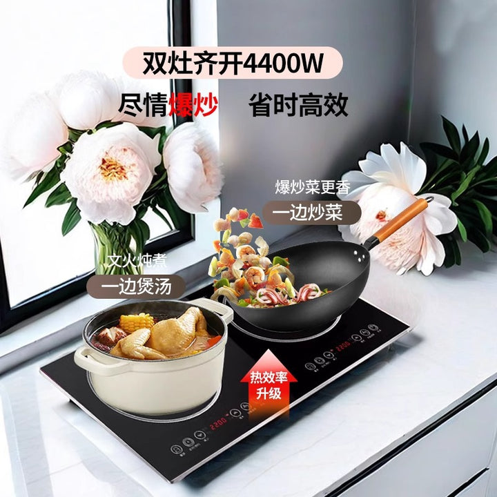 出口110V美规双灶电磁炉嵌入式双头电陶炉双口双炉家用爆炒电炉灶