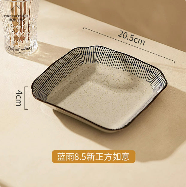 日式复古陶瓷碗碟套装高级感家用饭碗汤碗盘子碗餐具摩登主妇同款