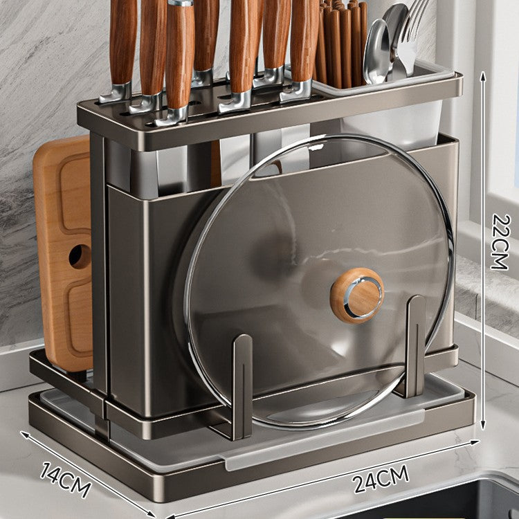 304 Stainless Steel Kitchen Knife Holder Chopsticks Shelf Knife Set Storage