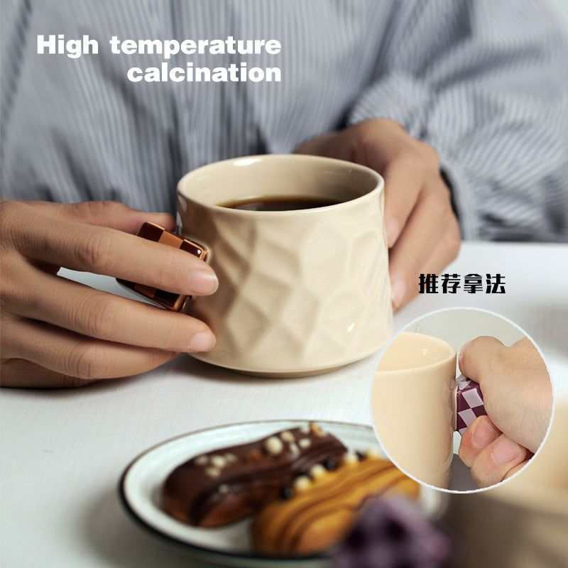 魔方陶瓷咖啡杯套装高端设计高级感高颜值杯碟马克杯子下午茶欧式