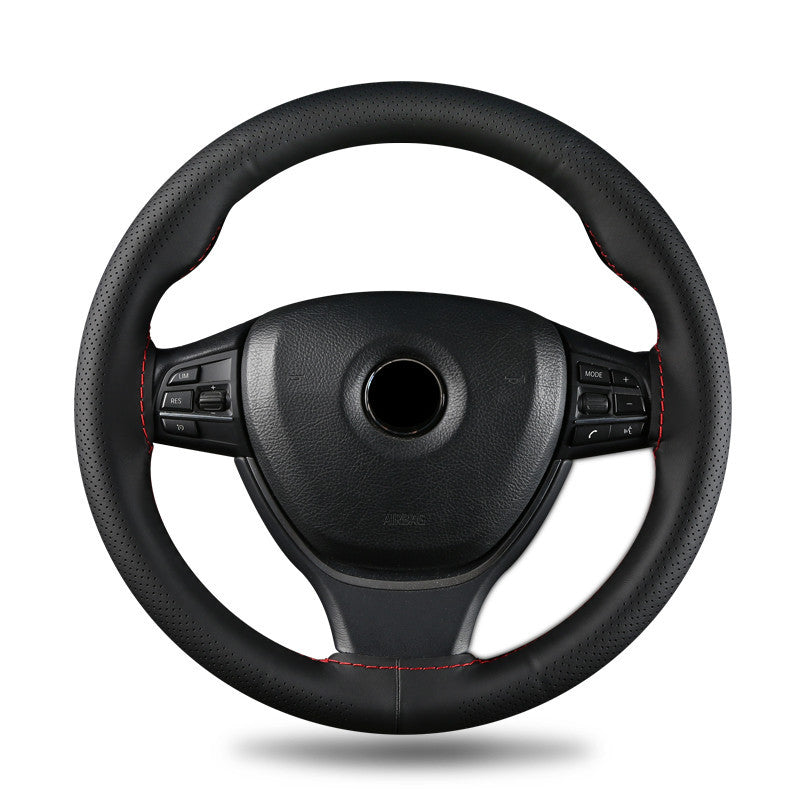 Top Layer Cowhide Steering Wheel Cover Large All Season Universal Car Genuine Leather Grip Cover