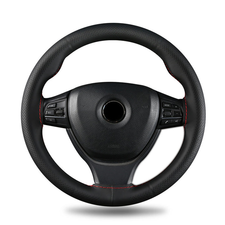 Top Layer Cowhide Steering Wheel Cover Large All Season Universal Car Genuine Leather Grip Cover