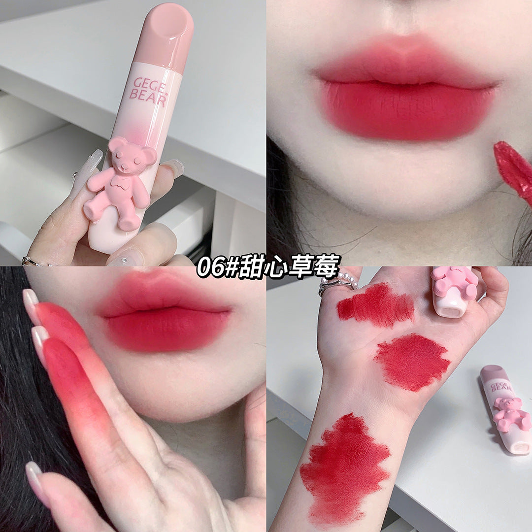 Gege bear戈戈小熊嫩彩唇釉柔雾哑光唇泥学生党素颜显白平价口红
