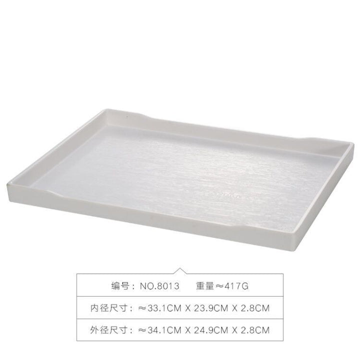 密胺托盘仿木纹餐饮餐具商用塑料端茶盘长方形食品级餐具套装特大