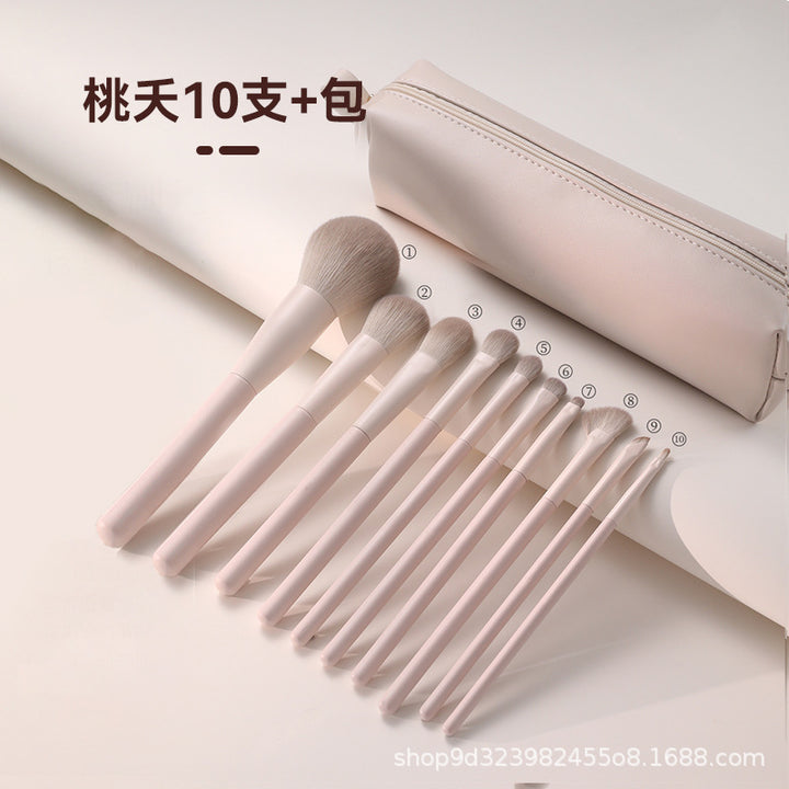 网红款亲肤桃夭化妆套刷柔软不掉毛遮瑕眼影刷晕染腮红修容化妆刷