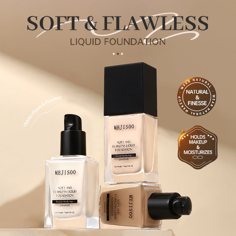 跨境and Flawless Liquid Foundation柔肤无暇粉底液自然滋润服帖