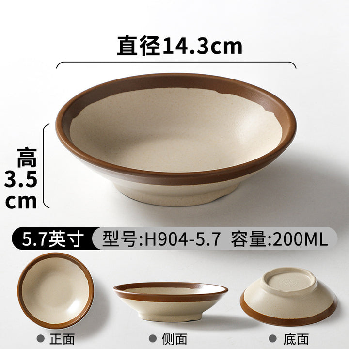 祥源美密胺创意复古餐具商用餐厅饭店火锅店盘子菜盘仿瓷塑料面碗
