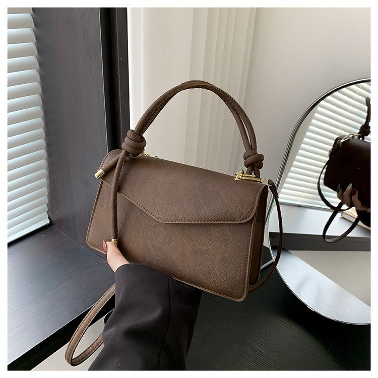 Spring Elegant Fashion Design Single Shoulder Stylish Vintage Minimalist Texture Handheld Crossbody Small
