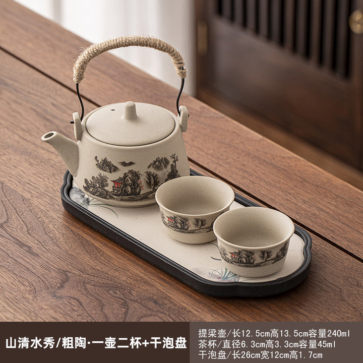 一壶二杯茶具套装家用宿舍酒店餐馆陶瓷功夫茶具泡茶壶茶杯会客