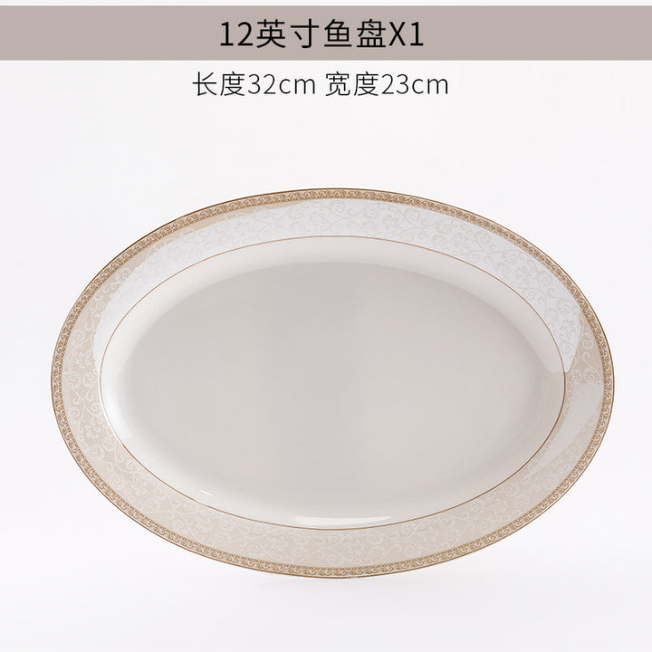 陶瓷碗碟批发景德镇骨瓷餐具碗盘碟子自由组合套装家用饭碗汤面碗