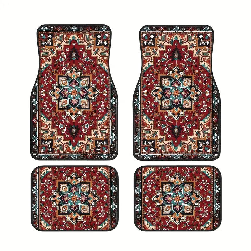 TEMUVintage Nordic Car Foot Mat Carpet 4 Piece Set Stain Resistant Floor Mat TEMUFoot Mat Wholesale