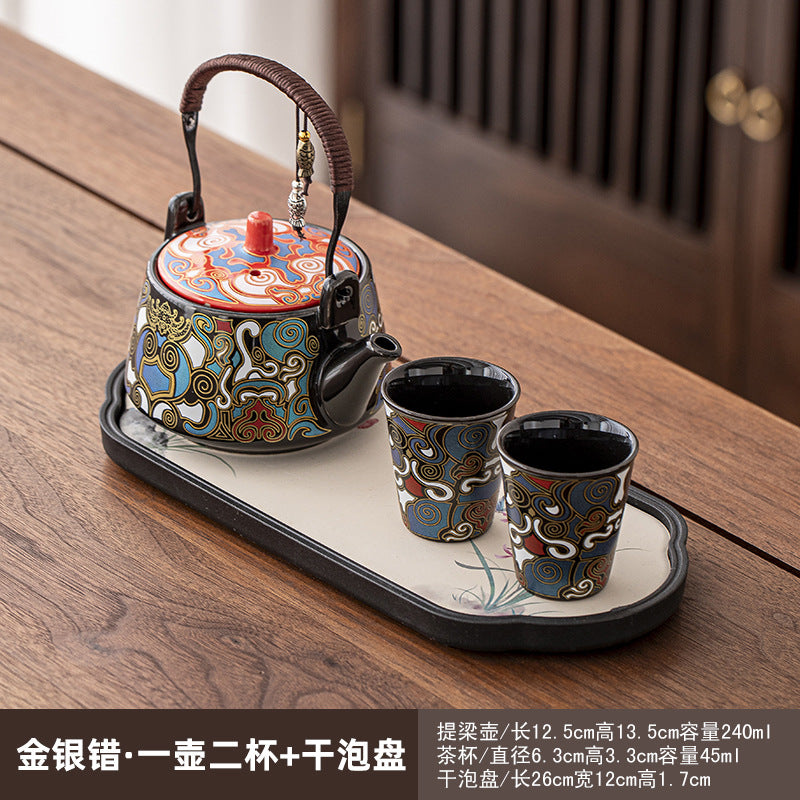 一壶二杯茶具套装家用宿舍酒店餐馆陶瓷功夫茶具泡茶壶茶杯会客