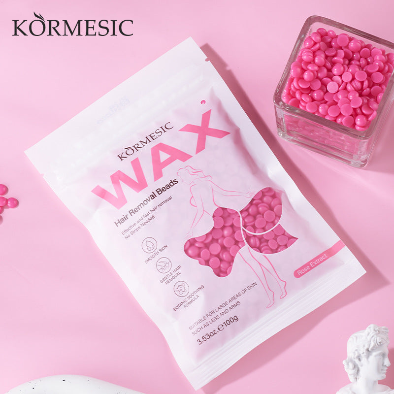 KORMESIC玫瑰袋装脱毛蜡豆Hair removal beeswax干净便捷跨境批发