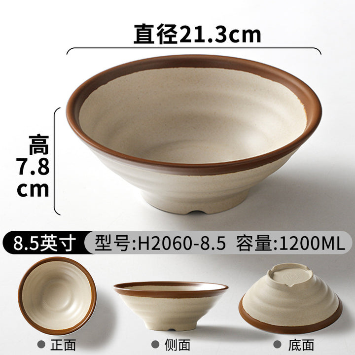 祥源美密胺创意复古餐具商用餐厅饭店火锅店盘子菜盘仿瓷塑料面碗