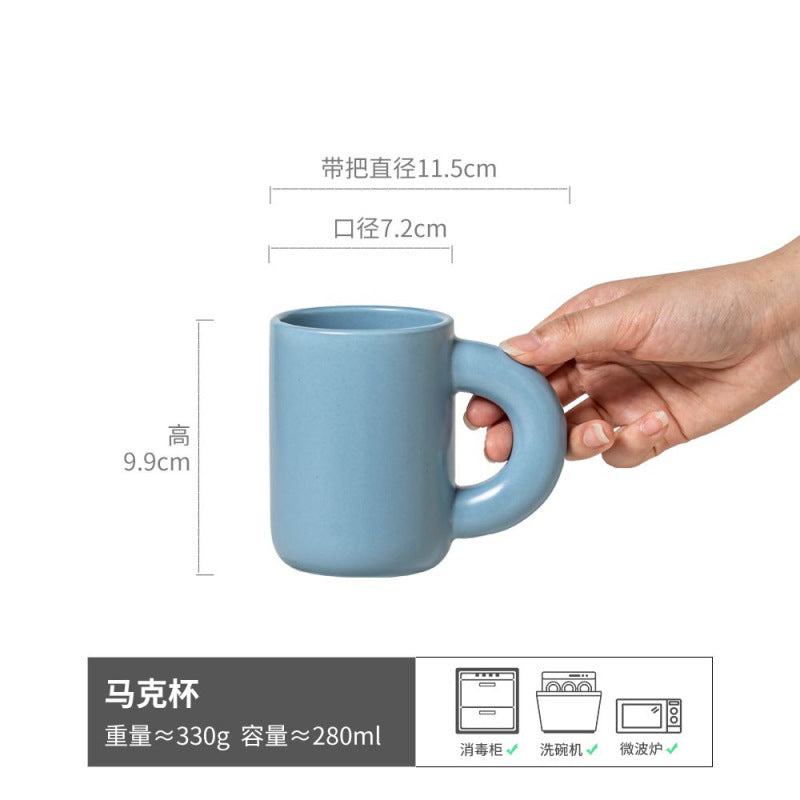 奶油风多彩陶瓷马克杯高颜值水杯家用情侣杯咖啡杯牛奶杯女生杯子