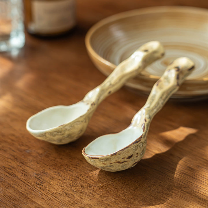 Aesthetic Ceramic Soup Spoon – Home Kitchen