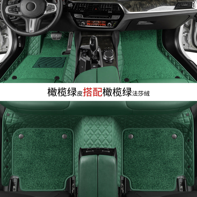 定制全车型皮革汽车脚垫法莎绒专用全包围无异味环保XPE脚垫地毯