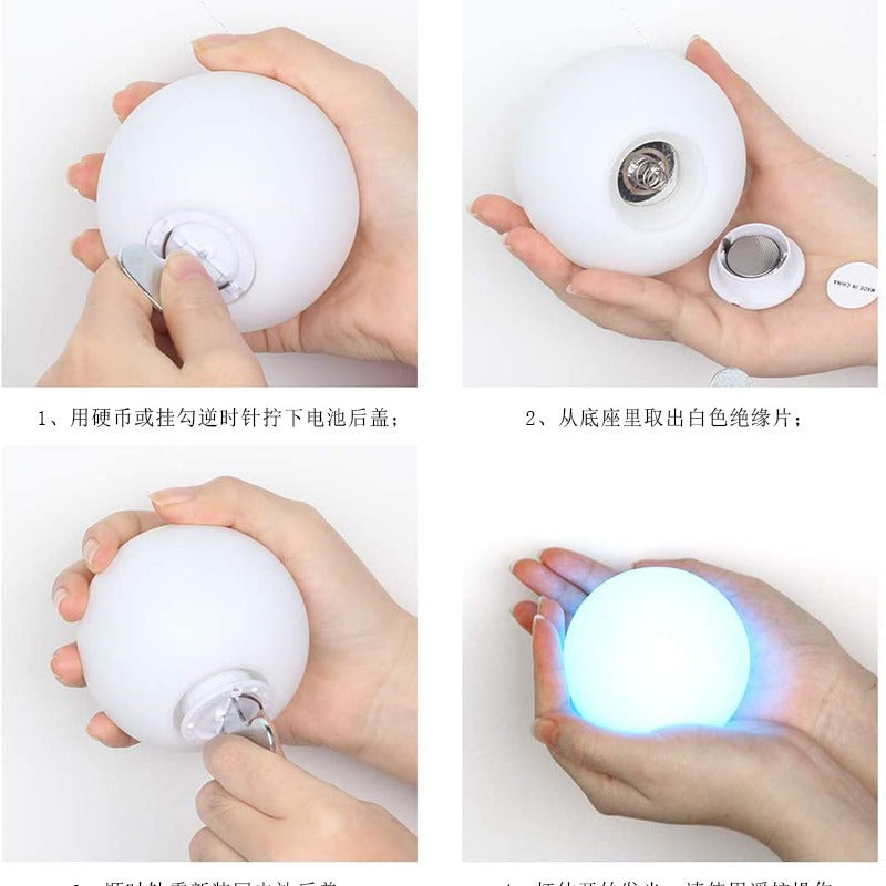 游泳池漂浮球灯防水玩具3D月球led发光圆球灯遥控可调光3D月球灯