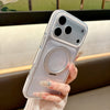 适用iPhone17pro冰晶磁吸手机壳360旋转支架苹果16双色透明防摔套