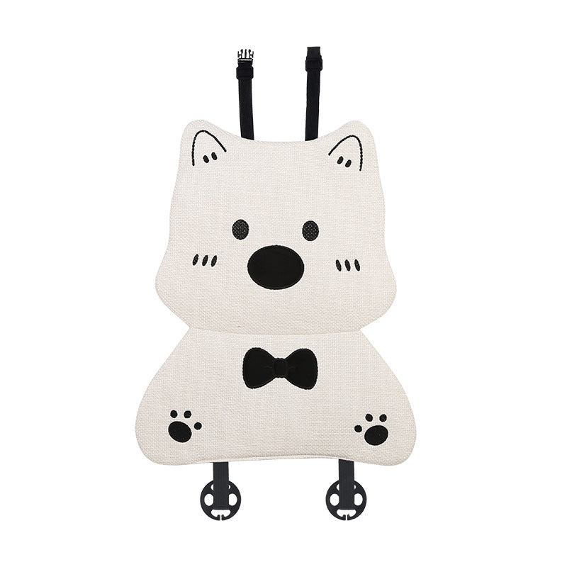 Linen Car Seat Cushion All Season Universal Women's Cute Dog Summer Compatible