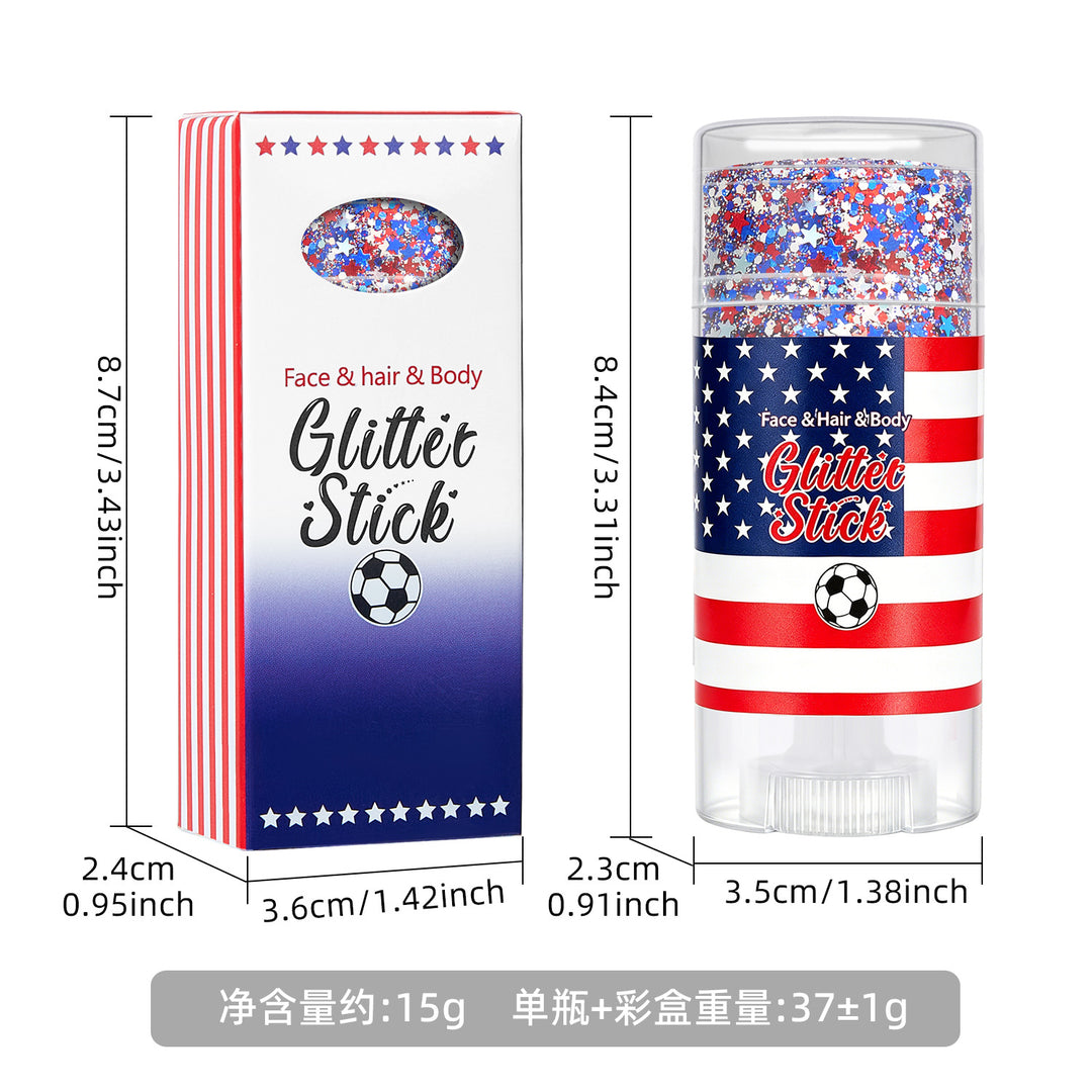 跨境热卖独立日身体高闪光亮片节日狂欢脸部装扮五角星高光泽彩妆