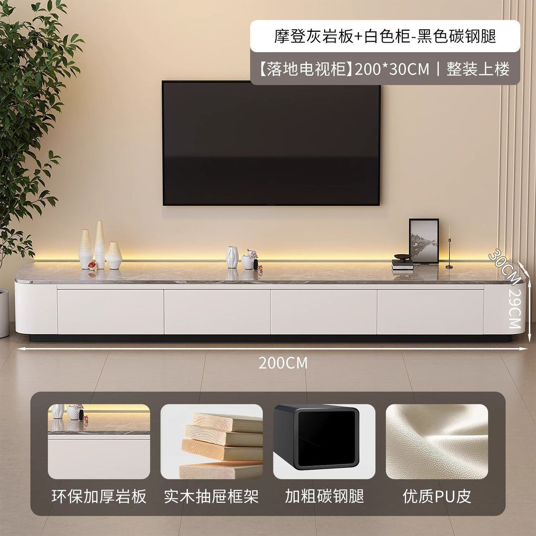 岩板电视柜客厅家用小户型轻奢高级感现代简约落地茶几电视柜组合