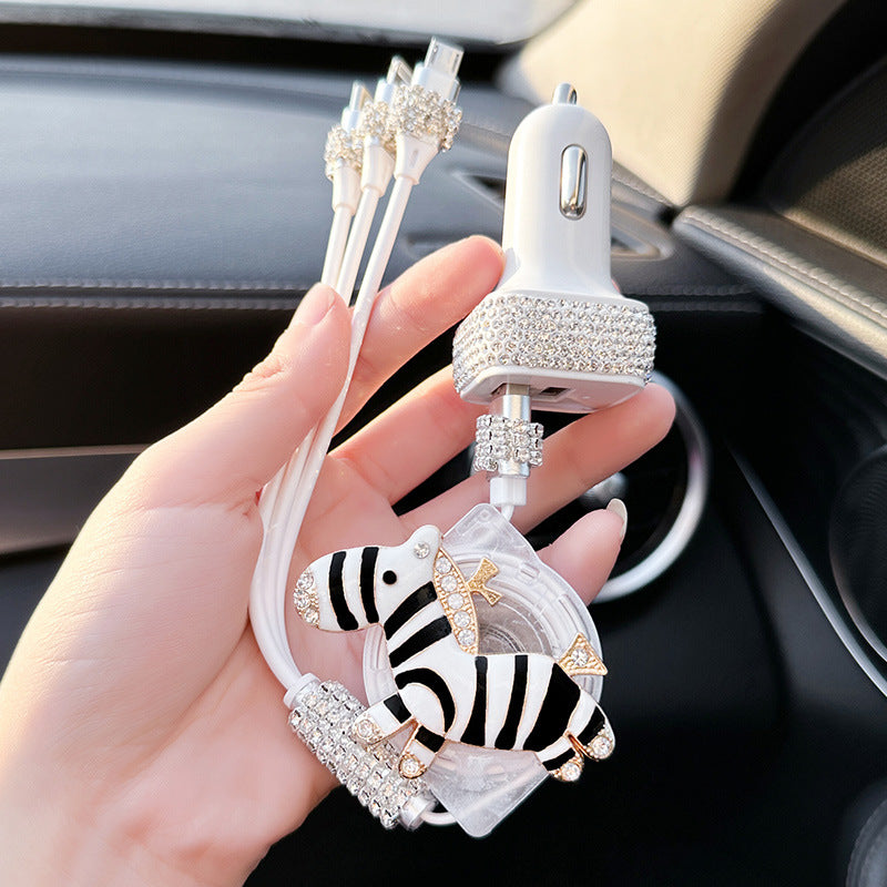 Car Mount Charger Light Luxury Car Phone Cable