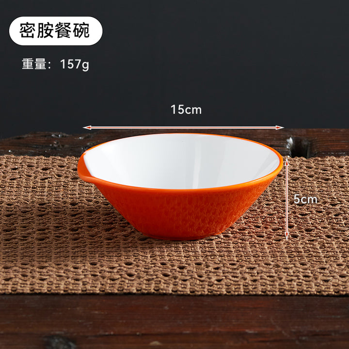 自助选现炒快餐称重菜盘商用套装学校食堂密胺餐具汤碗碟托盘