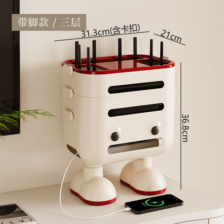 wifi路由器收纳盒家用客厅电源插座排插无线光猫机顶盒整理置物盒