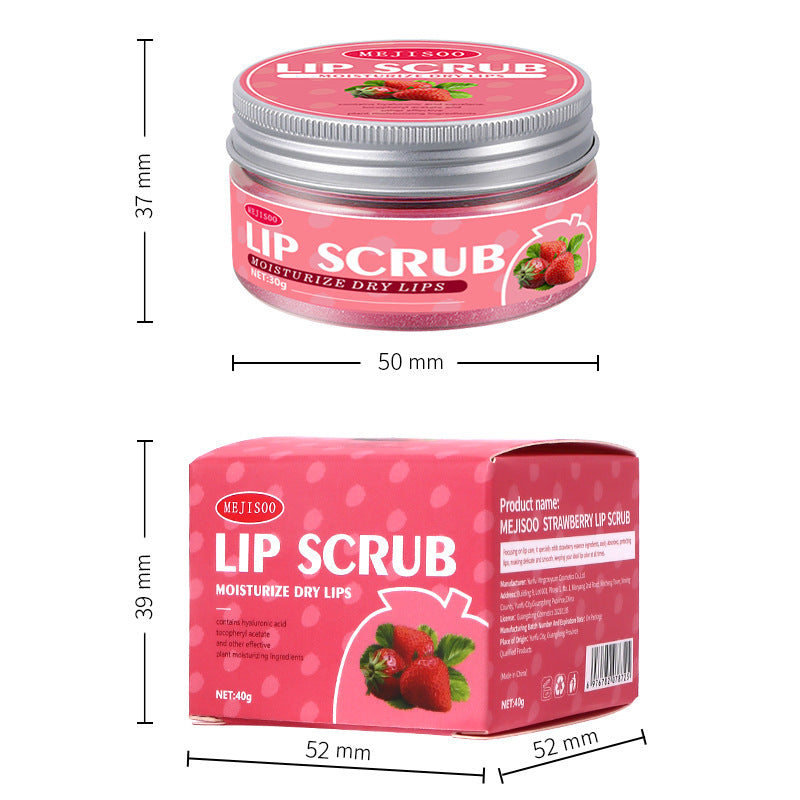 跨境现货唇部磨砂膏Strawberry Lip Scrub外贸去死皮唇部去角质