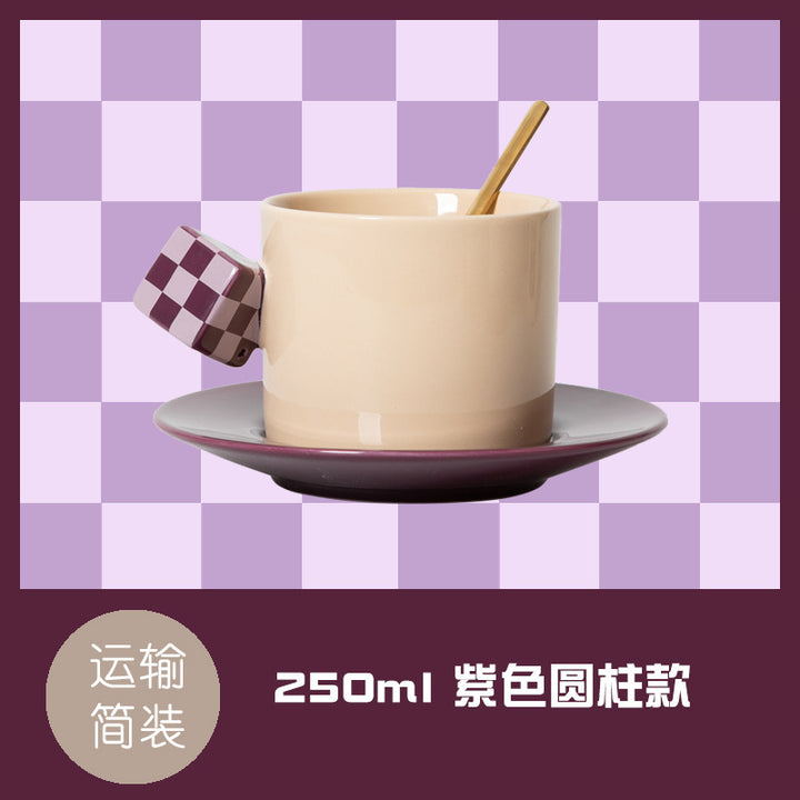 魔方陶瓷咖啡杯套装高端设计高级感高颜值杯碟马克杯子下午茶欧式