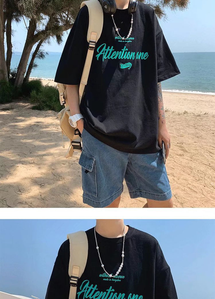 短袖t恤男ins港风潮流宽松潮牌上衣服韩版夏季新款休闲百搭半袖衫