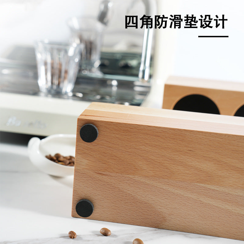 咖啡压粉座咖啡机手柄配套器具收纳胡桃木填压座实木底座收纳底座