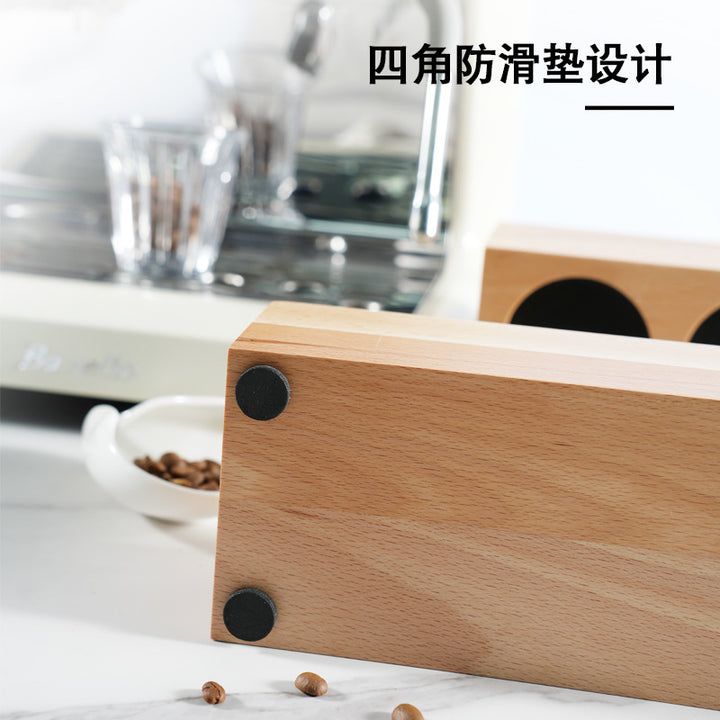 咖啡压粉座咖啡机手柄配套器具收纳胡桃木填压座实木底座收纳底座