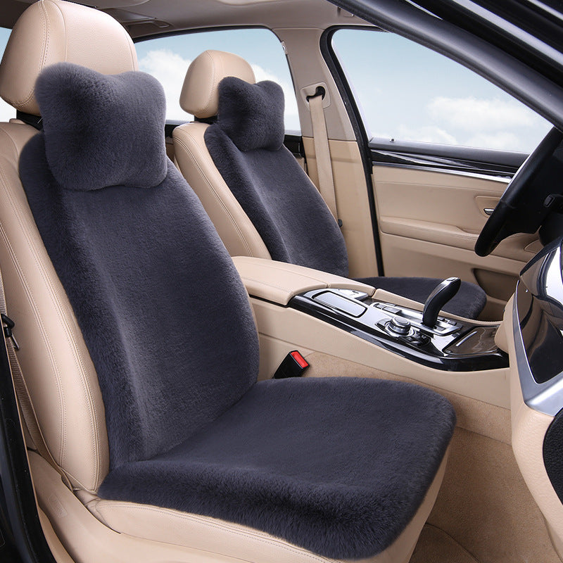 Thickened Winter __NS 99__h Car Seat Cushion – 3-Piece Backrest Short Fur Single Seat Cover