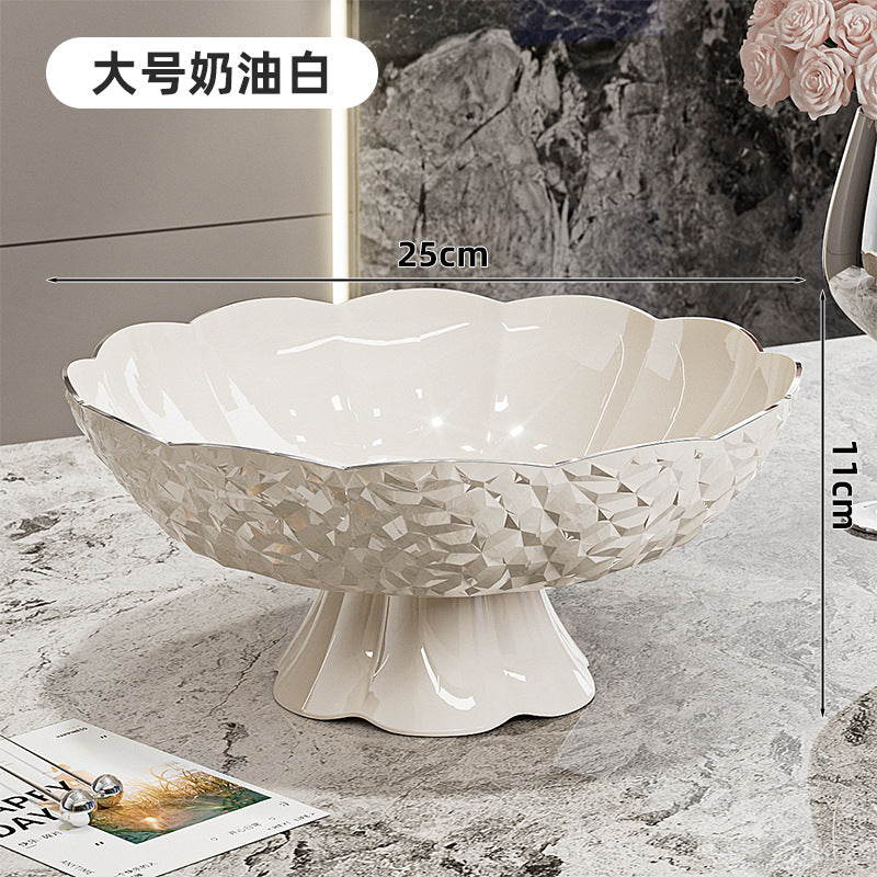 Luxury Fruit Plate with Bow Detail - High-End Living Room Decor & Candy Tray