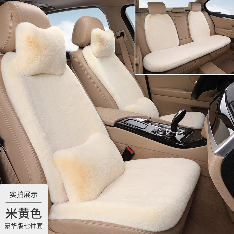 Thickened Winter __NS 99__h Car Seat Cushion – 3-Piece Backrest Short Fur Single Seat Cover