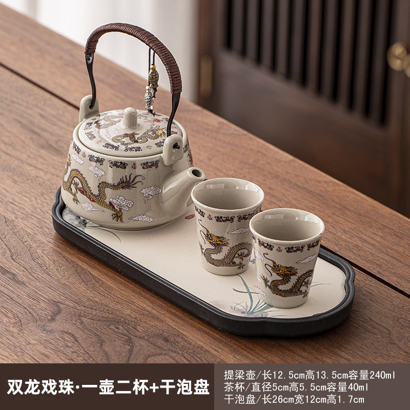 一壶二杯茶具套装家用宿舍酒店餐馆陶瓷功夫茶具泡茶壶茶杯会客