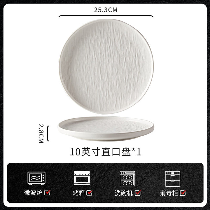 创意黑白陶瓷碗家用高级感餐厅酒店批发陶瓷餐具米饭碗碗碟套装