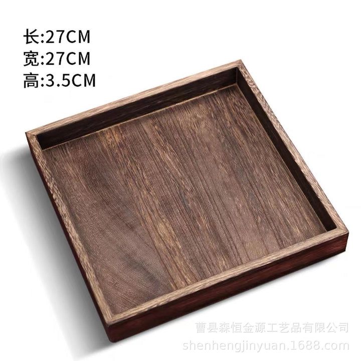 中式多格茶盘实木围炉煮茶茶点零食七件套托盘新款实木创意炭烧盘