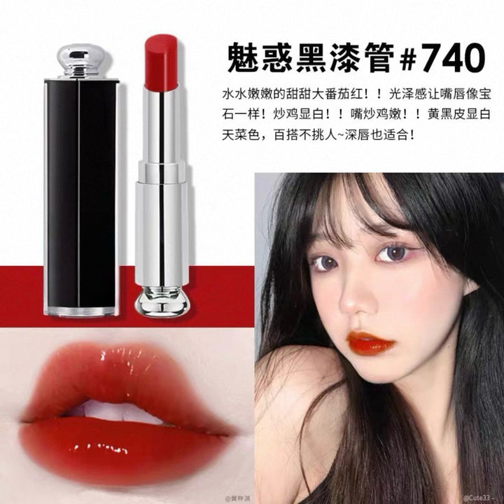 法国D家魅惑黑管漆光唇膏大牌口红持久不掉色不沾杯显色显白#740