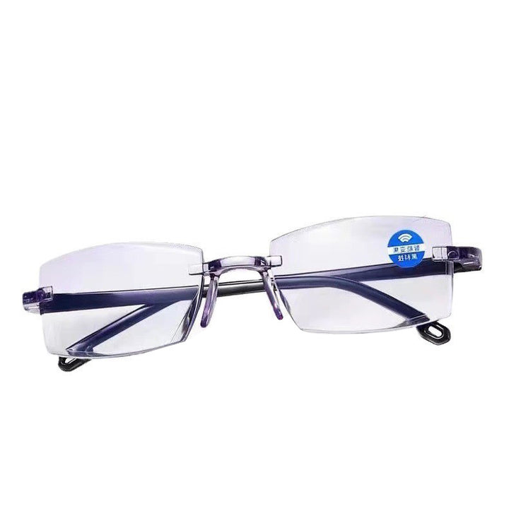 Smart Reading Glasses HD Blue Light Blocking Fashion Rimless Elderly
