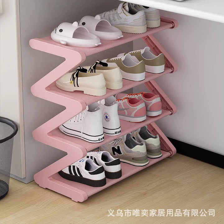 Z-Shape Shoe Rack – Stackable Multi-Layer Home Entryway Shoe Organizer
