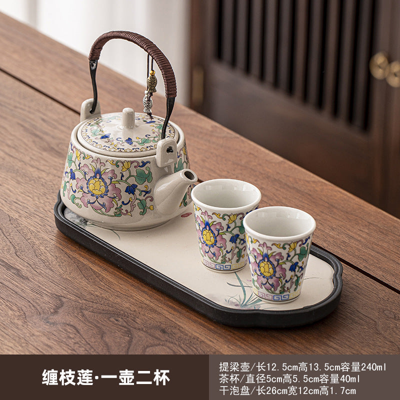 一壶二杯茶具套装家用宿舍酒店餐馆陶瓷功夫茶具泡茶壶茶杯会客
